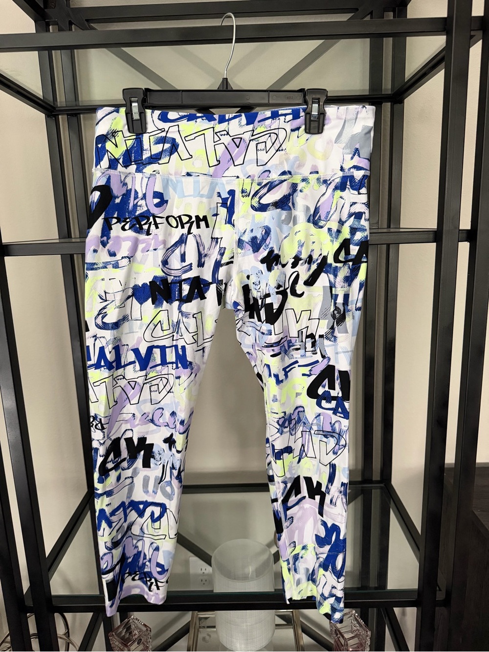 Calvin Klein Performance White Multicolor Graffiti Leggings